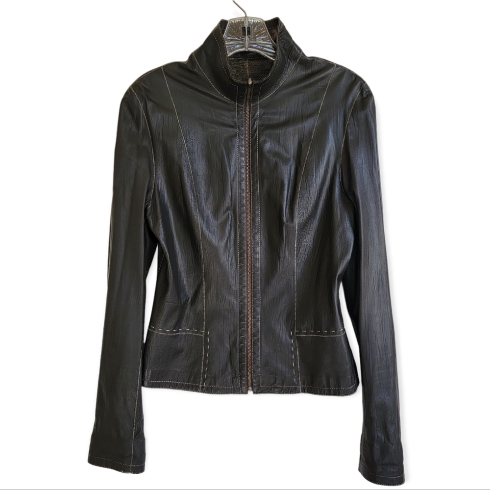 Leather Zip Front Jacket - image 1